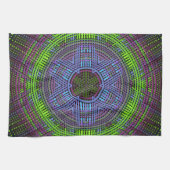 Weave Mandala Green Lila und blau Geschirrtuch (Horizontal)