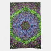 Weave Mandala Green Lila und blau Geschirrtuch (Vertikal)