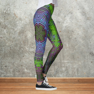 Weave Mandala Green Lila und blau Leggings