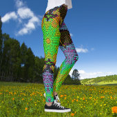 Weave Mandala Green Orange und Lila Leggings
