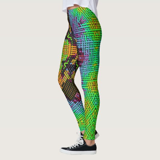 Weave Mandala Green Orange und Lila Leggings (Links)
