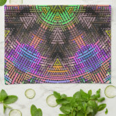 Weave Mandala Green Pink und Blue Geschirrtuch (Gefaltet)
