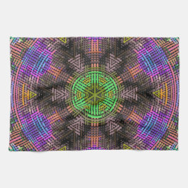 Weave Mandala Green Pink und Blue Geschirrtuch