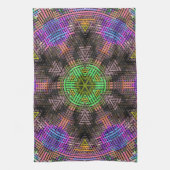 Weave Mandala Green Pink und Blue Geschirrtuch (Vertikal)