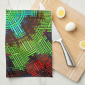 Weave Mandala Green Red und Blue Geschirrtuch (Viertel Falte)