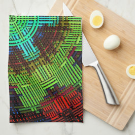 Weave Mandala Green Red und Blue Geschirrtuch