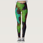 Weave Mandala Green Red und Blue Leggings (Vorderseite)
