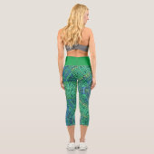 Weave Mandala Green und Blue Capri Leggings (Rückseite)