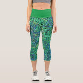 Weave Mandala Green und Blue Capri Leggings (Vorderseite)