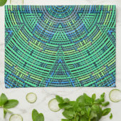 Weave Mandala Green und Blue Geschirrtuch (Gefaltet)