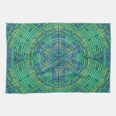 Weave Mandala Green und Blue Geschirrtuch (Horizontal)