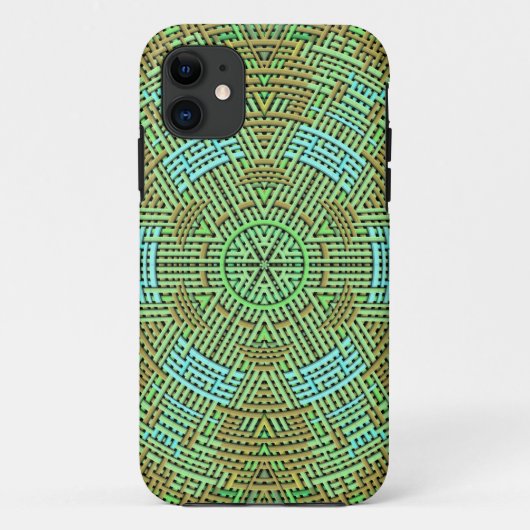 Weave Mandala Green und Orange Case-Mate iPhone Hülle (Rückseite)