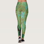 Weave Mandala Green und Orange Leggings (Rückseite)
