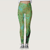 Weave Mandala Green und Orange Leggings (Vorderseite)