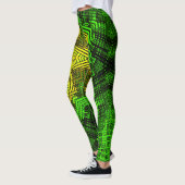 Weave Mandala Green und Yellow Leggings (Links)