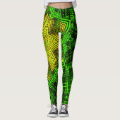 Weave Mandala Green und Yellow Leggings (Vorderseite)