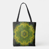 Weave Mandala Green Yellow und Black Tasche (Rückseite)