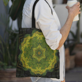 Weave Mandala Green Yellow und Black Tasche