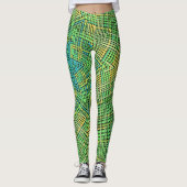 Weave Mandala Green Yellow und Blue Leggings (Vorderseite)