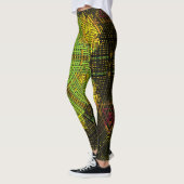 Weave Mandala Green Yellow und Red Leggings (Links)