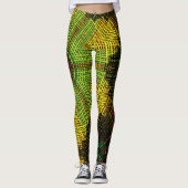 Weave Mandala Green Yellow und Red Leggings (Vorderseite)