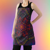 Weave Mandala Lila Gelb Rot und Blau Schürze