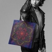 Weave Mandala Lila Gelb Rot und Blau Tasche