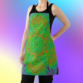 Weave Mandala Orange Green und Blue Schürze