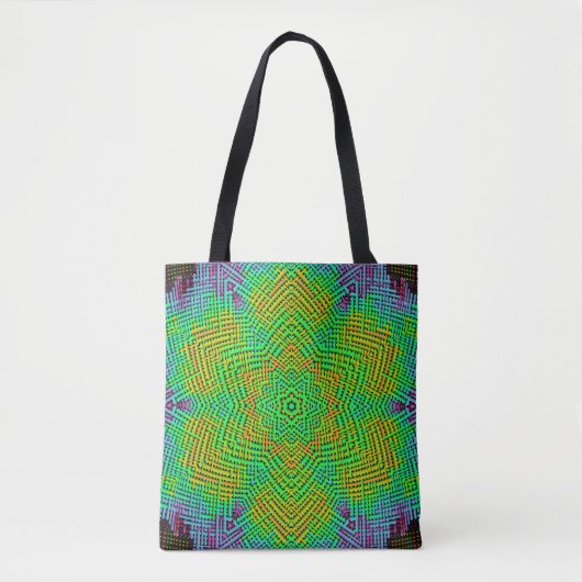 Weave Mandala Orange Green und Blue Tasche (Vorderseite)