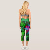 Weave Mandala Pink Blue und Green Capri Leggings (Rückseite)
