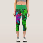 Weave Mandala Pink Blue und Green Capri Leggings (Vorderseite)