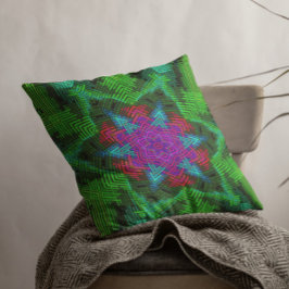Weave Mandala Pink Blue und Green Kissen