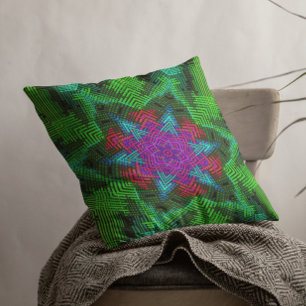 Weave Mandala Pink Blue und Green Kissen