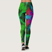 Weave Mandala Pink Blue und Green Leggings (Rückseite)