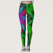 Weave Mandala Pink Blue und Green Leggings (Vorderseite)