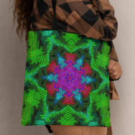 Weave Mandala Pink Blue und Green Tasche