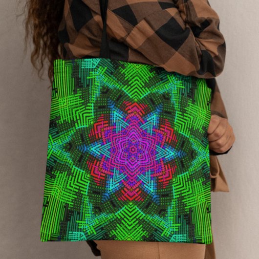 Weave Mandala Pink Blue und Green Tasche