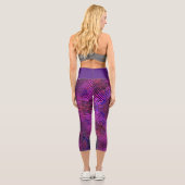 Weave Mandala Pink Lila und blau Capri Leggings (Rückseite)