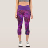Weave Mandala Pink Lila und blau Capri Leggings (Vorderseite)