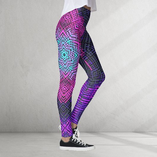 Weave Mandala Pink Lila und blau Leggings