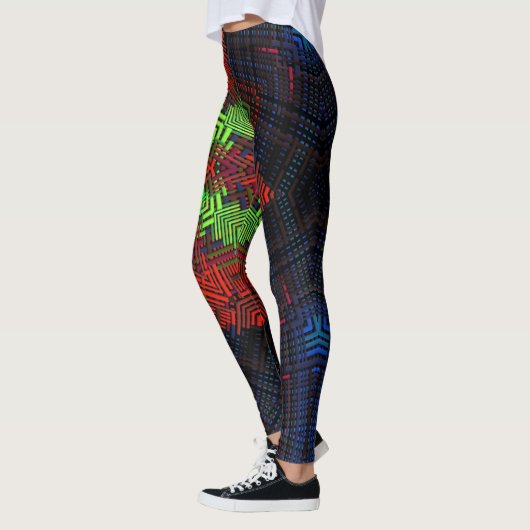 Weave Mandala Red Green und Blue Leggings (Links)