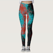 Weave Mandala Red und Blue Leggings (Vorderseite)