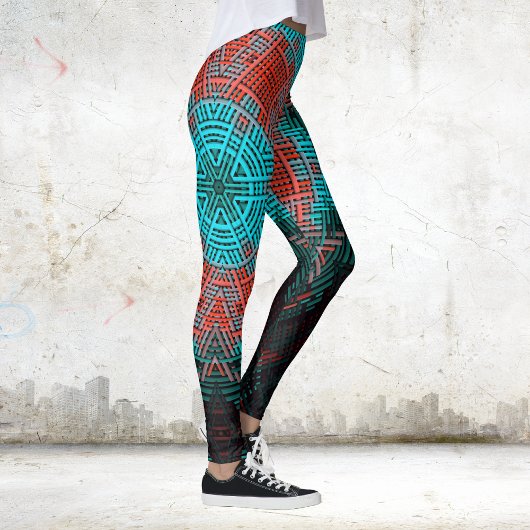 Weave Mandala Red und Blue Leggings
