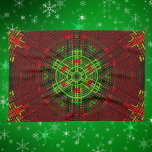 Weave Mandala Red und Green Geschirrtuch<br><div class="desc">Diese trendige Mandala besticht durch Rot und Grün in einem Korbflechtstil. Psychedelische Visuals für den modernen Hippie oder für alle,  die Lieben groovy Farben.</div>