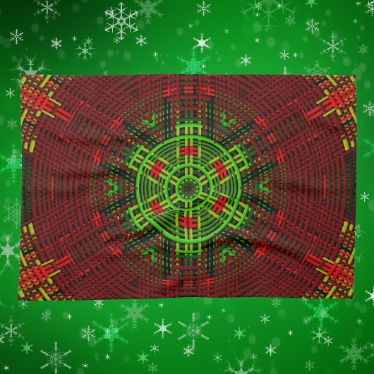 Weave Mandala Red und Green Geschirrtuch