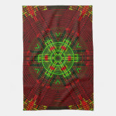 Weave Mandala Red und Green Geschirrtuch (Vertikal)