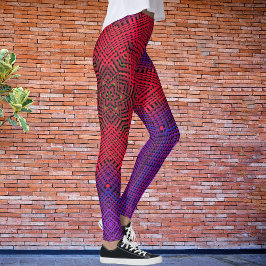 Weave Mandala Red und Lila Leggings