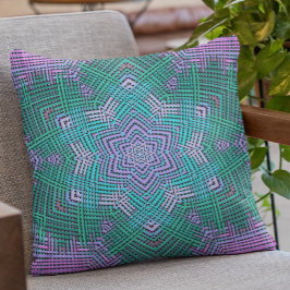Weave Mandala Rosa und Blau Kissen