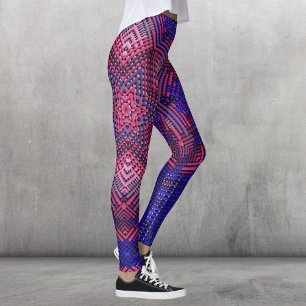 Weave Mandala Rosa und Blau Leggings
