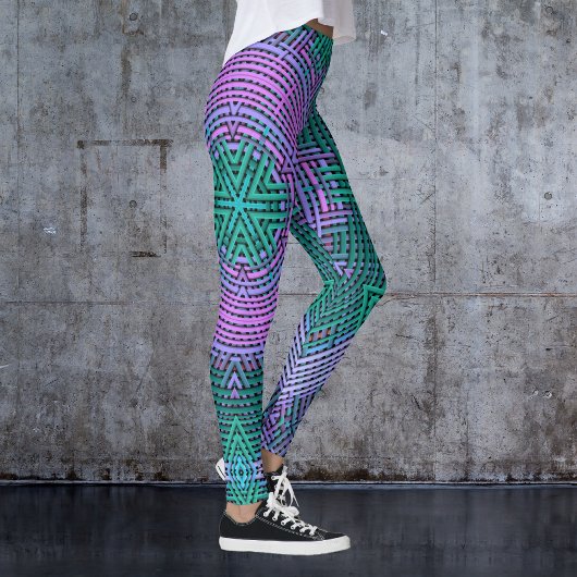 Weave Mandala Rosa und Blau Leggings